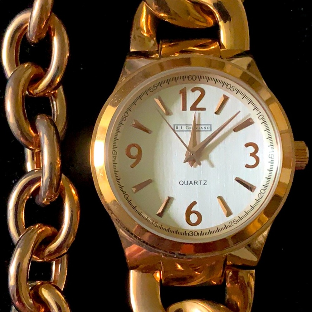 RJ Graziano Watch & rolo italy bracelet Set euc 7” - Picture 1 of 14